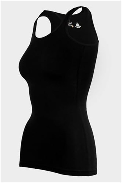 BSM Kadın Modal Uzun Kalın Askılı Yumuşak Nefes Alabilen Yüksek Kalite Atlet (XL, Siyah)