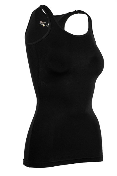 BSM Kadın Modal Uzun Kalın Askılı Yumuşak Nefes Alabilen Yüksek Kalite Atlet (XL, Siyah)
