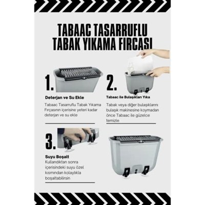Bulaşık Fırçası Temizleyici Pratik Sabun Dağıtıcı Tabak Bardak Tencere Yıkama Aparatı Çok Renkli Fonksiyonel Hazneli (Tabak Yıkama Fırçası, Gri)