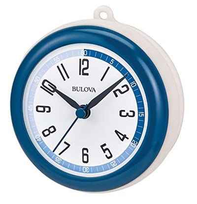Bulova Clocks Model C4882 Duş Mate, Küçük, Mavi ve Beyaz
