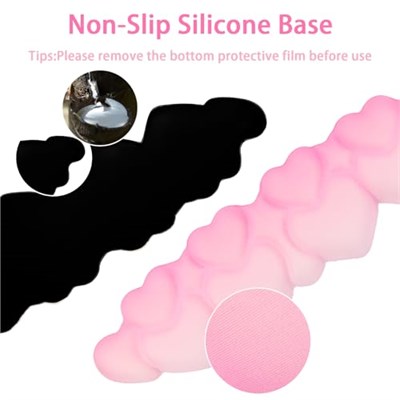Bulut Mouse Pad ve Klavye Bilek Dinlenme Seti,Bilgisayar Masası için 4 Adet Pembe Ergonomik Kol Desteği,Mousepad ve Coaster ile Sevimli Palm Dinlenme Yastığı | Ofis Bilgisayar Dizüstü Yazma Ağrı
