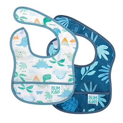 Bumkins Başlangıç Önlüğü (3-9 ay) 2li Paket Dinosaurs & Blue Tropic