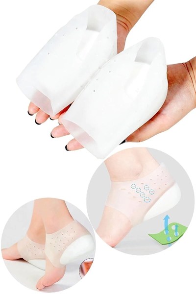 Bunyon Kadın Erkek Silikon Boy Uzatan Gizli Topuk Platform Çorap Topuk Dolgusu Ortopedik Boy Uzatıcı 3 Cm