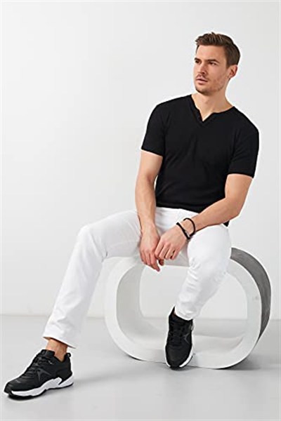 Buratti% 100 Pamuklu V Yaka T Shirt ERKEK T SHİRT 5902122 SİYAH S