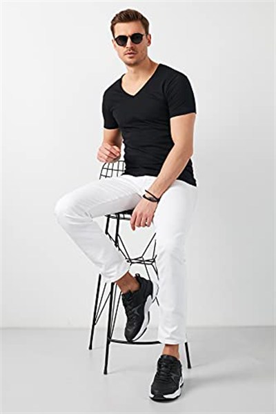 Buratti Pamuklu Slim Fit V Yaka Basic T Shirt Erkek T SHİRT 5412001