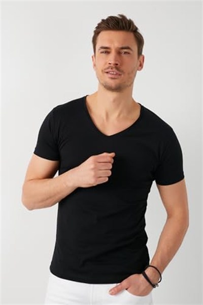 Buratti Pamuklu Slim Fit V Yaka Basic T Shirt Erkek T SHİRT 5412001