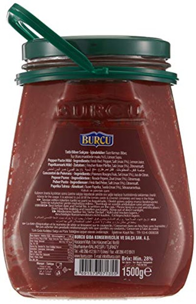 Burcu Gıda 1500 Gr Ev Tıpı Tatlı Bıber Salcası