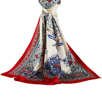 BURSA İPEQ Hijab Shawl for Women | 22 - 61 Silk Like Seasonal Long Scarf | Patterned Hair Scarves Islamic Turban