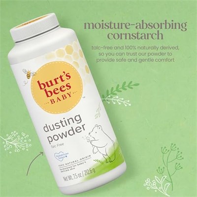 Burts Bees Bebek Toz Tozu, Güvenli ve Nazik Konfor için Talk İçermez ve Hipoalerjenik,% 100 Doğal Kökenli, Çocuk Doktoru Test Edilmiştir, 8.5 oz