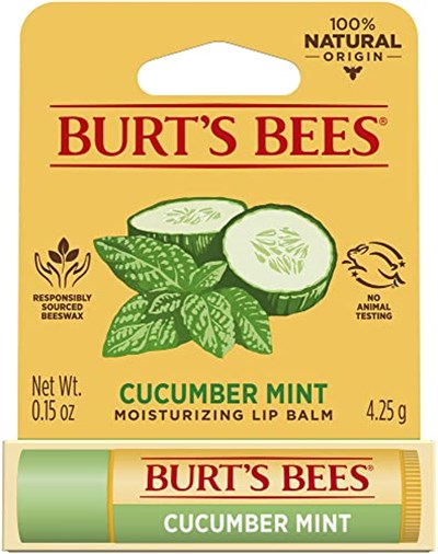 Burts Bees Salatalık Naneli%100 Doğal Nemlendirici Dudak Balsamı, 0,15 oz