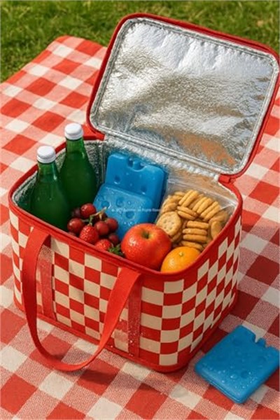 Busstier 25 Lt Termos Çanta, 33x22x22 cm Piknik ve Kamp Soğutucu Çanta, Suya Dayanıklı İç Kaplama, Geniş Hacimli Taşınabilir Soğuk Tutucu, Fermuarlı Kapaklı, İzolasyonlu Beslenme Çantası