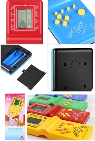 Busstier Nostaljik Tetris El Atarisi Pilli Taşınabilir Retro Oyun Konsolu Unutulmayan Atari Oyunu