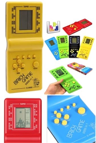 Busstier Nostaljik Tetris El Atarisi Pilli Taşınabilir Retro Oyun Konsolu Unutulmayan Atari Oyunu