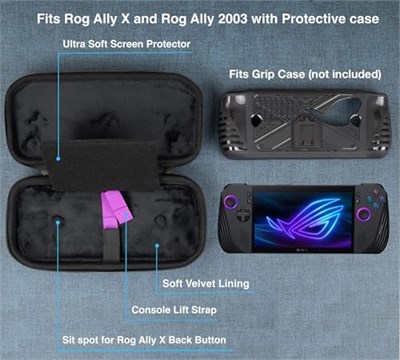 ButterFox ASUS Rog Ally X için İnce Taşıma Çantası - Siyah/Mor