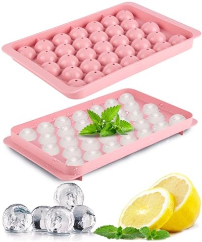Büyük Küre Buz Kalıbı 33 Adet Buz - Yuvarlak buz kalıbı, Shot Bardağı Buz Kalıbı, Bardak Buz Kalıbı, Buz Kabı, Buzluk Kabı (1, Pembe, 33 PCS) - Seçenekler: 33 PCS, 66 pCS