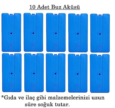 Buz Aküsü Buz Kasedi Ice Box 10nanlu Set 370 ml x 10, Ankanorm, Mavi