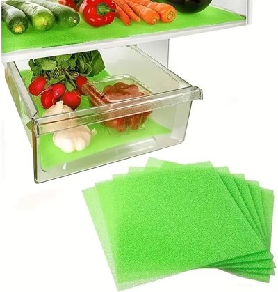 Buzdolabı Küf Önleyici Mat 3lü Set – Sebzelik ve Raf İçin Gözenekli Hava Alan Yapı – Meyve Sebze Koruyucu, Koku Giderici, Yıkanabilir ve Kesilebilir