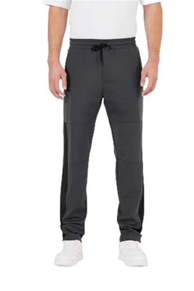 BY COMEOR Erkek Antrasit Standart Fit Normal Kesim Düz Paça Cep Fermuarlı Rahat Jogger Eşofman Altı