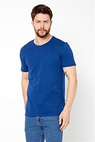 BY COMEOR Erkek Çok Renkli T- Shirt Regular Fit Rahat Kesim Bisiklet Yaka 5li Basic Tişört Paketi