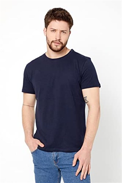 BY COMEOR Erkek Çok Renkli T- Shirt Regular Fit Rahat Kesim Bisiklet Yaka 5li Basic Tişört Paketi