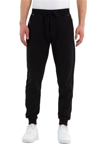 BY COMEOR Erkek Slim Fit Jogger Cep Nakış Fermuar Detaylı Eşofman Altı