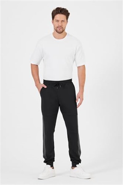 BY COMEOR Erkek Standart Fit Normal Kesim Paça Ribanalı Cepli Rahat Jogger Eşofman Altı