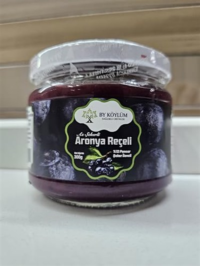 By Köylüm Aronya Reçeli, Az Şekerli,%12 Pancar Şeker İçerikli, Özel Seri, 300g Cam Kavanoz