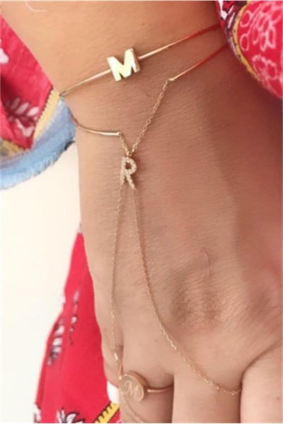 by milo jewellery 14 ayar altın Harf şahmeran SARI Tek Ebat