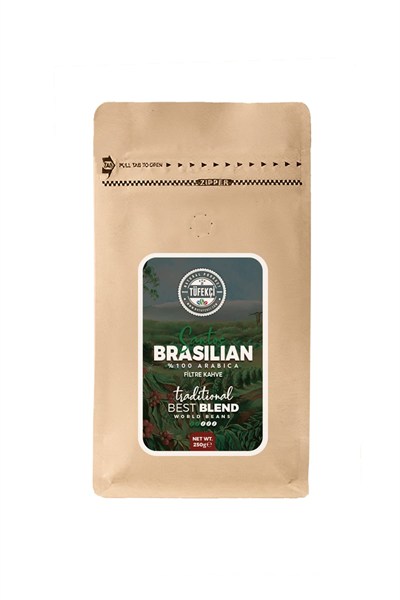By Tüfekçi %100 Arabica Brasilian Santos Öğütülmüş Filtre Kahve 250 Gr Clipsli Ambalaj