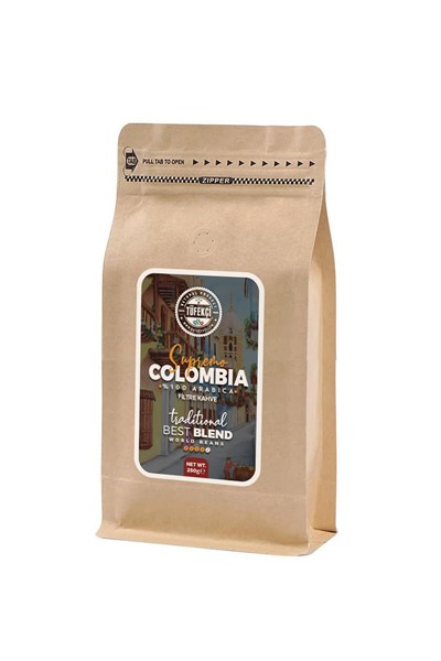 By Tüfekçi %100 Arabica Colombia Supremo Öğütülmüş Filtre Kahve 250 Gr Clipsli Ambalaj