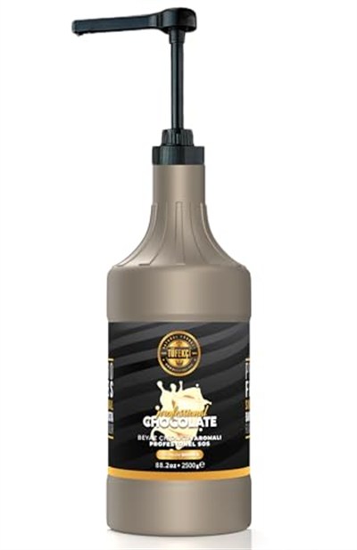 By Tüfekçi Beyaz Çikolata (White Chocolate) Profesyonel Bar Sos, Çikolata Sos Yüksek Kakao Oranı Yoğun Kıvam (82.2 oz) 2500 Gr Pompa Hediyeli (Beyaz Çikolata)