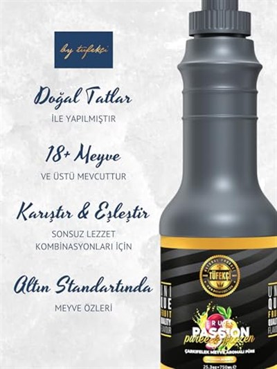 By Tüfekçi Meyve Püresi Mango 1000 Gr – Gerçek Meyve & Şeker Pancarı Tatlılığı | Alkollü ve Alkolsüz Tariflere Uygun |