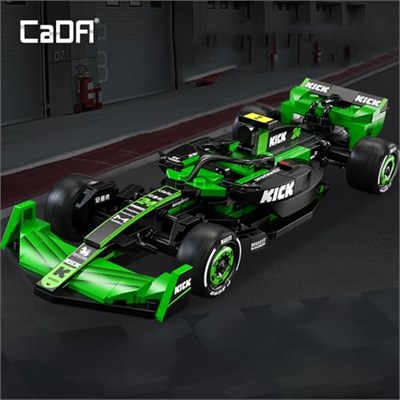 CaDA C55032W Kick Sauber F1 Team C44 Yarış Yapı Seti, MOC 1:24 Yarış Arabası Tuğla Seti, Yetişkinler için Koleksiyon Teşhir Modeli Ev Dekoru (314 adet)