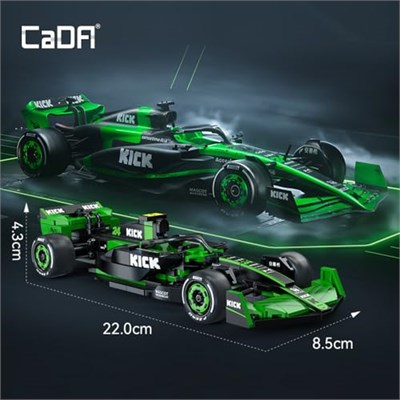 CaDA C55032W Kick Sauber F1 Team C44 Yarış Yapı Seti, MOC 1:24 Yarış Arabası Tuğla Seti, Yetişkinler için Koleksiyon Teşhir Modeli Ev Dekoru (314 adet)
