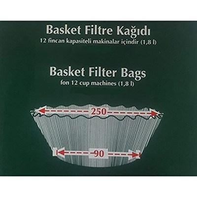 CAFFEO 250/90 Filtre Kağıdı 90/250 Basket 1000 Adet, Beyaz