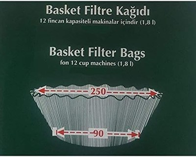 CAFFEO 250/90 Filtre Kağıdı 90/250 Basket 1000 Adet, Beyaz