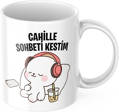 Cahille Sohbeti Kestim Komik Kupa Bardak Komik Yazılı Hediyelik Çay Kahve Kupası