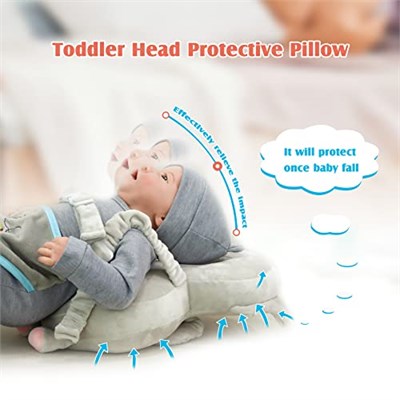 Calody Bebek Kafası Koruyucu Yastık Küçük Çocuk Sırt Çantası, Yeni Yürüyen Bebek için Bebek Güvenlik Ürünleri, Emekleme ve Yürüyüş için Bebek Sırt Koruması (Fil))