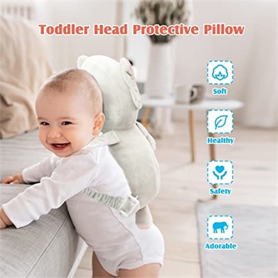 Calody Bebek Kafası Koruyucu Yastık Küçük Çocuk Sırt Çantası, Yeni Yürüyen Bebek için Bebek Güvenlik Ürünleri, Emekleme ve Yürüyüş için Bebek Sırt Koruması (Fil))