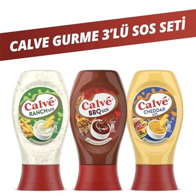 Calve 3lü Sos Paketi BBQ Sos 290g x1 + Cheddar Sos 240g x1 + Ranch Sos 245g x1