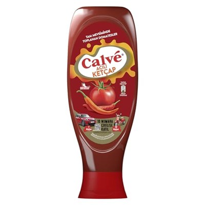 Calve Ketçap Acılı Tam Mevsiminde Toplanan Domatesler Hafif Orta Acı 610 g