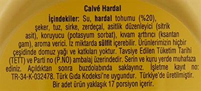 Calve Sos Hardal 250 Gr