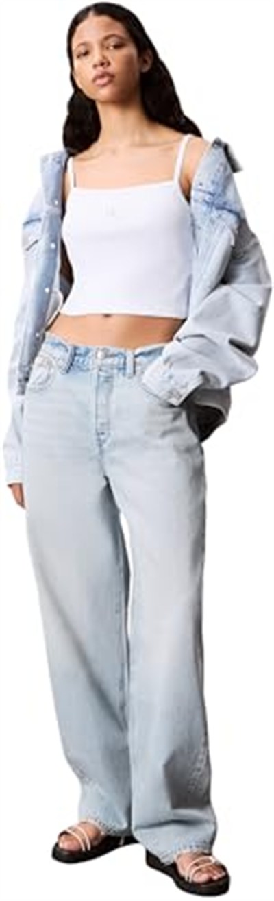 Calvin Klein A- WOVEN LABEL RIB CAMI Tişört Kadın