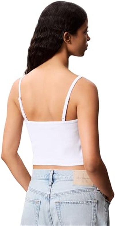 Calvin Klein A- WOVEN LABEL RIB CAMI Tişört Kadın