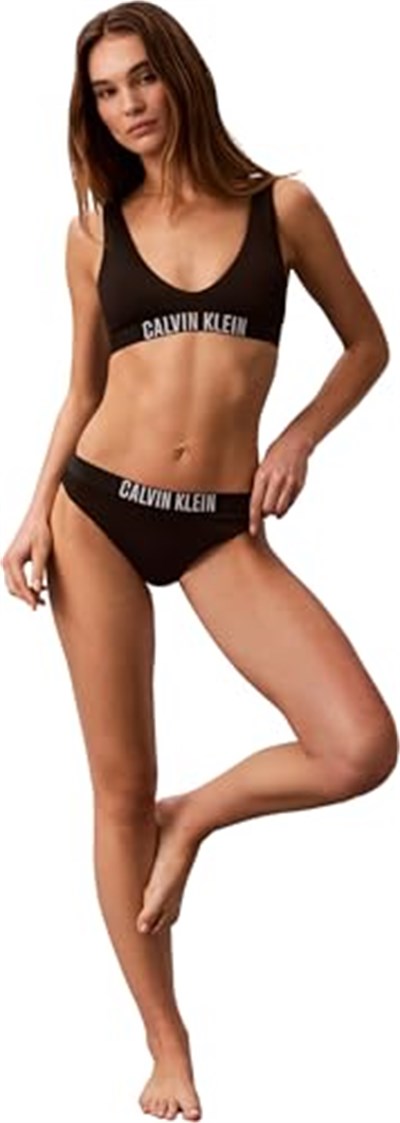 CALVIN KLEIN CALVIN KLEIN Kadın Marka Logolu Elastik Bel Bantlı Siyah Bikini Altı LV00Q61240 UB1 - Seçenekler: X-Small, Small, Medium, Large