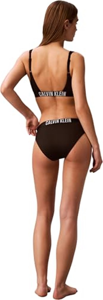 CALVIN KLEIN CALVIN KLEIN Kadın Marka Logolu Elastik Bel Bantlı Siyah Bikini Altı LV00Q61240 UB1 - Seçenekler: X-Small, Small, Medium, Large