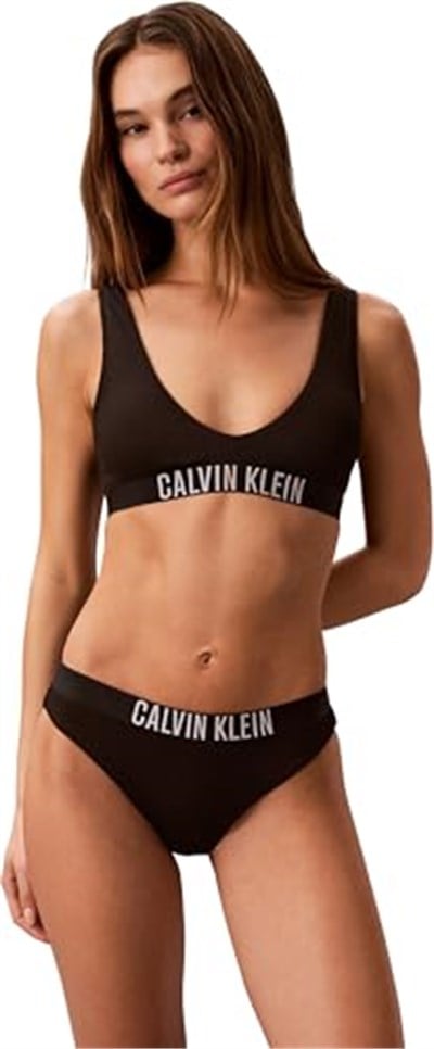 CALVIN KLEIN CALVIN KLEIN Kadın Marka Logolu Elastik Bel Bantlı Siyah Bikini Altı LV00Q61240 UB1 - Seçenekler: X-Small, Small, Medium, Large