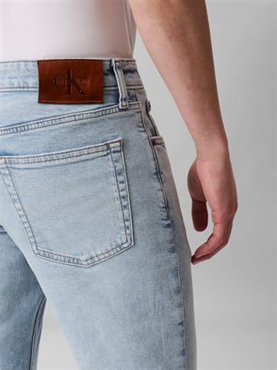 Calvin Klein Erkek Slim Marbled Beacon Jean Regen Jeans
