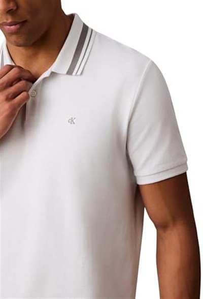 Calvin Klein Erkek Ss Monogram Pique Tipped Polo Lv04rc276g Polos