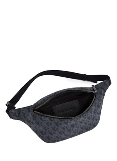 Calvin Klein MATTE AOP SQ WAISTBAG 38 Erkek Çanta, Siyah, Tek Beden